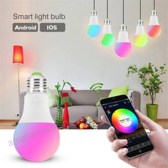 Lampadina lampada luce led rgb wifi smart e27 app con google assistant e  alexa