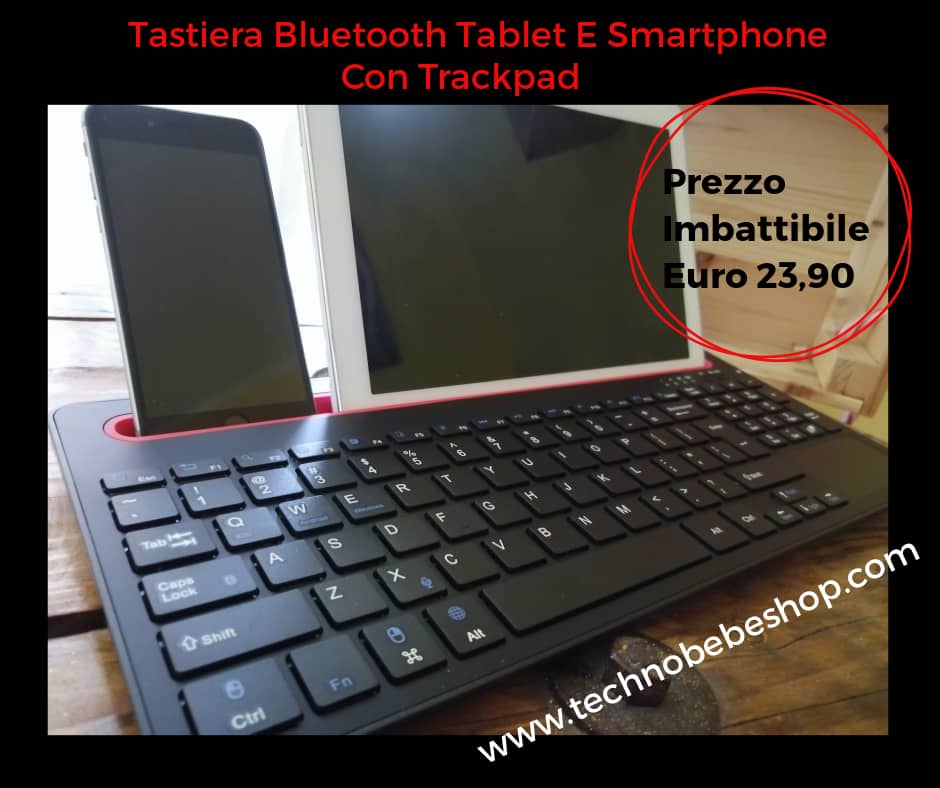 Tastiera bluetooth tablet e smartphone con trackpad